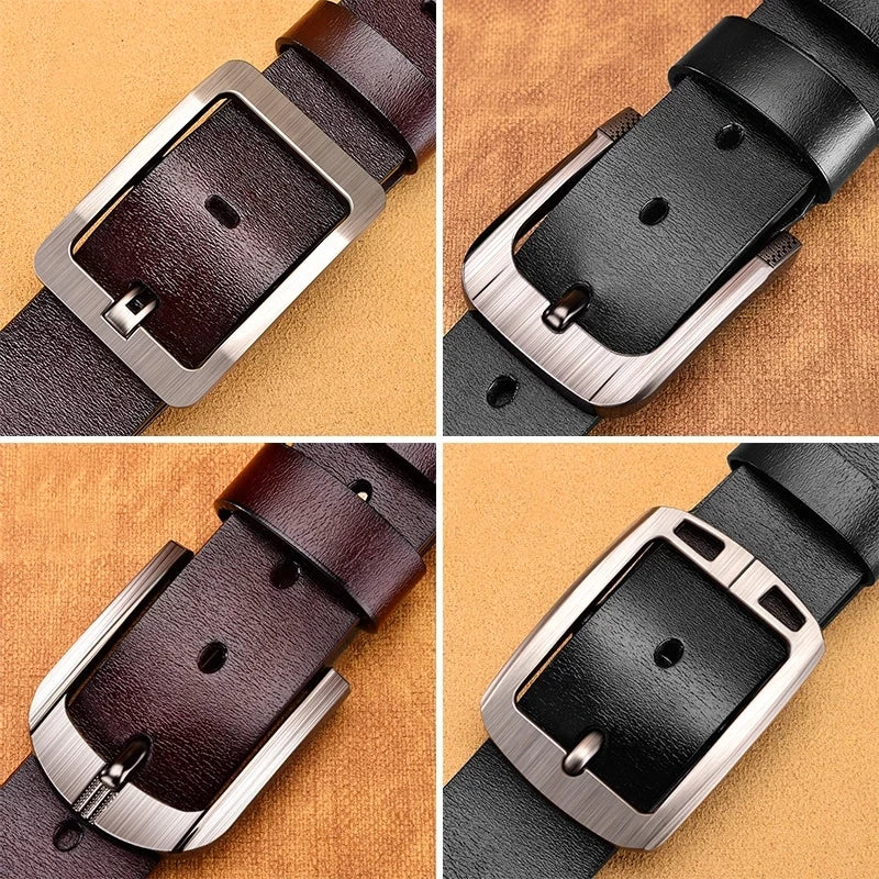 Men’s Leather Jeans Belt – High-Quality Buckle Casual & Business Style