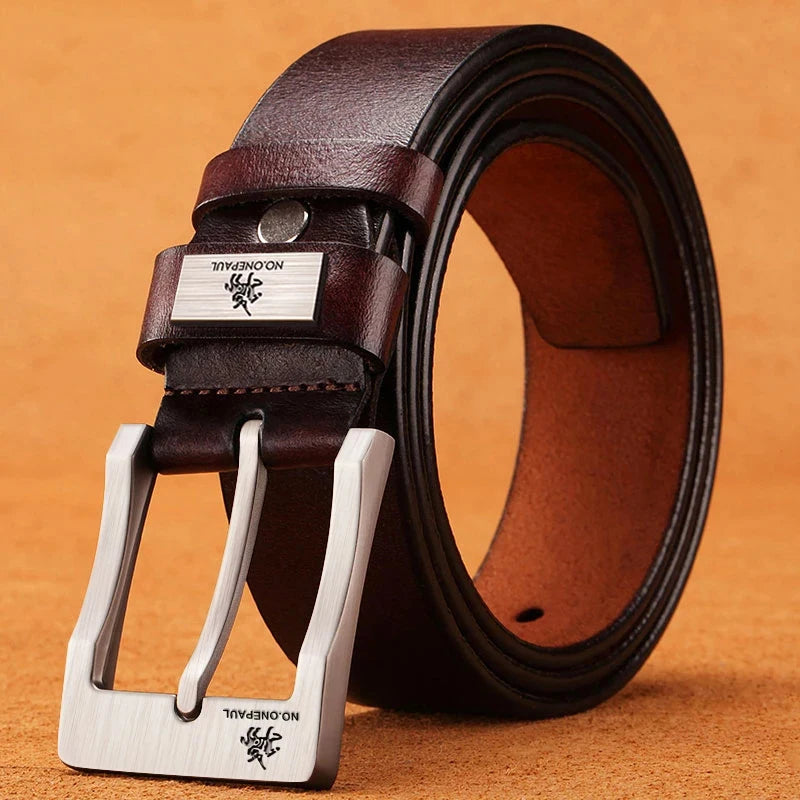 Men’s Leather Jeans Belt – High-Quality Buckle Casual & Business Style