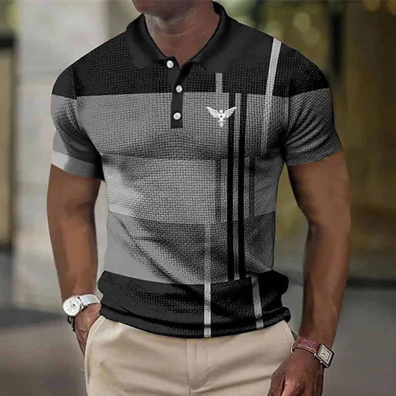 Men's Polo Shirt with Graphic Prints, Short Sleeve
