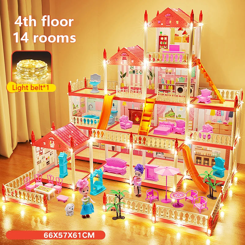 Children's Princess Castle with LED Lights
