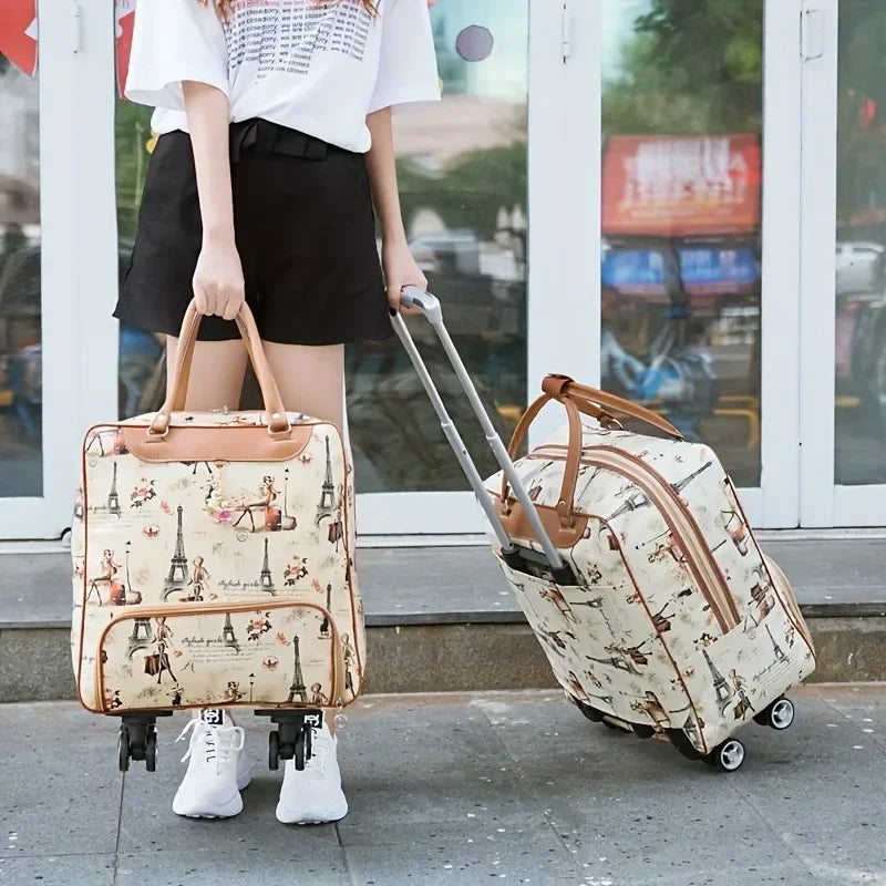 Retro Wheeled Suitcase for Travel and Business