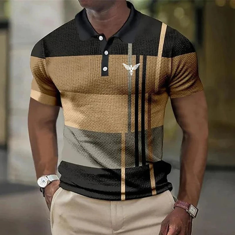 Men's Polo Shirt with Graphic Prints, Short Sleeve