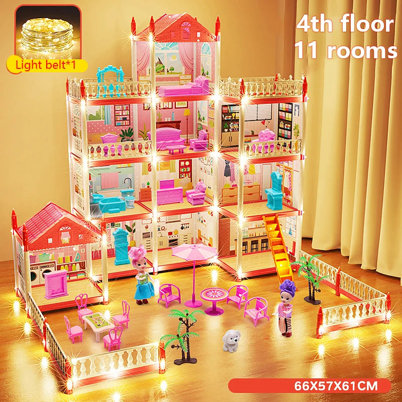 Children's Princess Castle with LED Lights