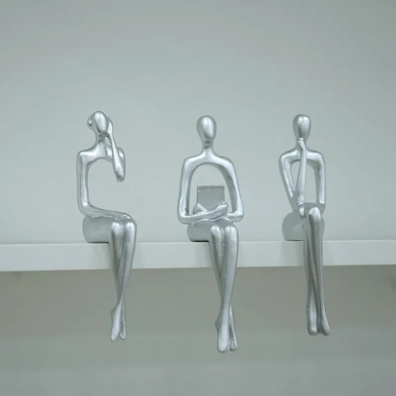 Vilead Set of 3 Abstract Figurines – Nordic Modern Art Sculptures