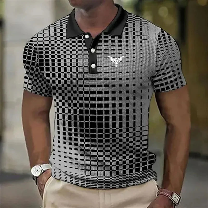 Men's Polo Shirt with Graphic Prints, Short Sleeve