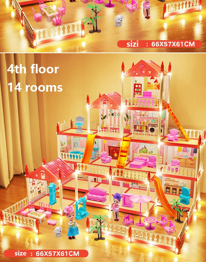 Children's Princess Castle with LED Lights