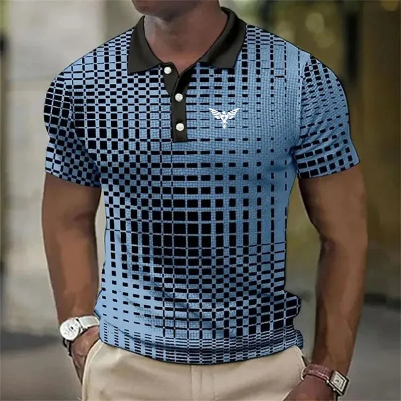 Men's Polo Shirt with Graphic Prints, Short Sleeve