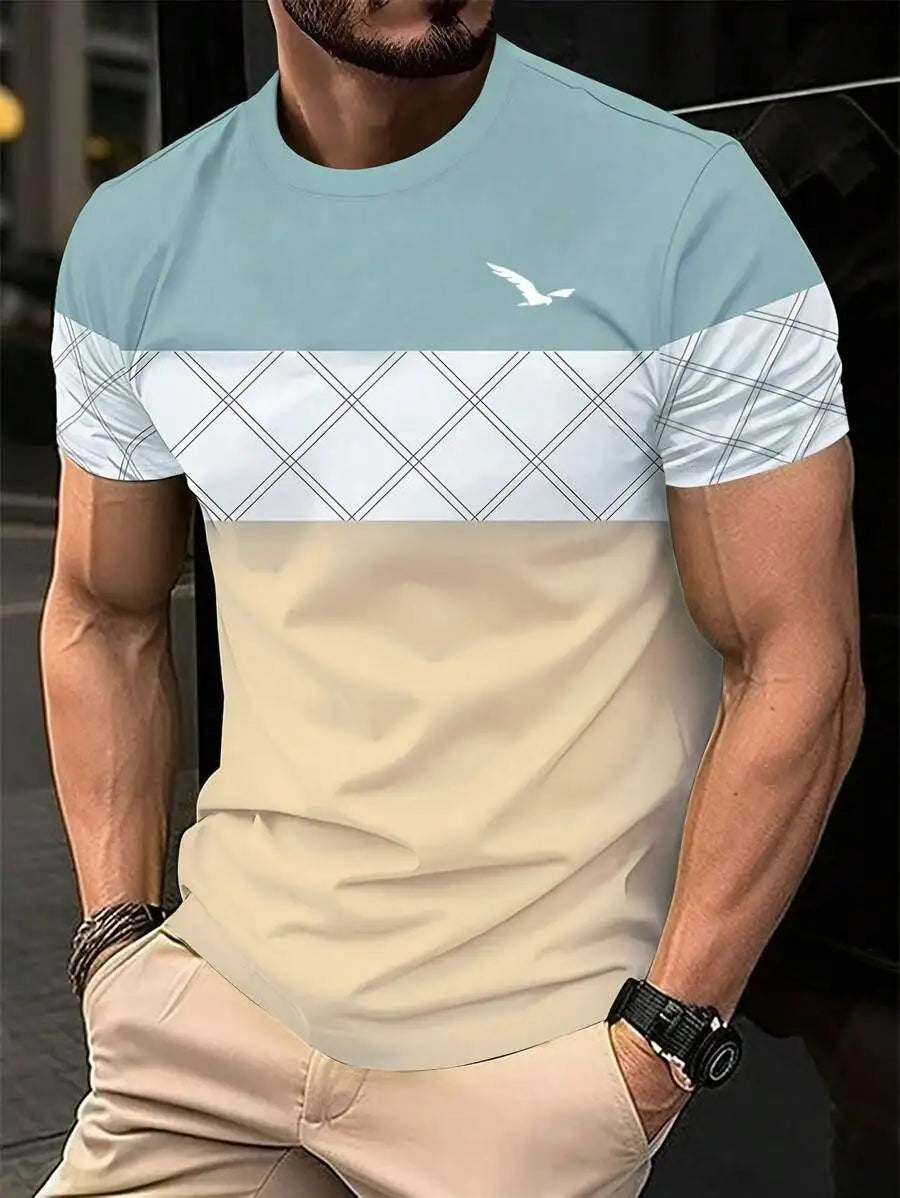 Summer Men's Striped T-Shirt – Trendy Streetwear Loose Fit