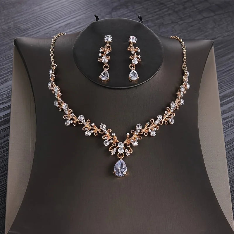 Luxury crystal jewelry set of 3 for weddings