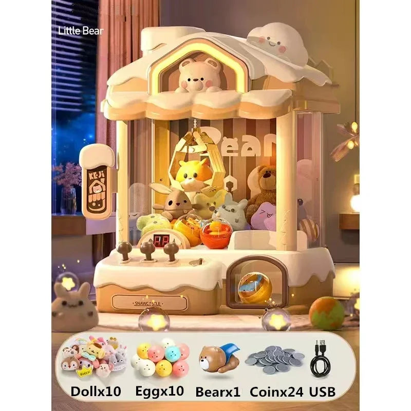 Mini Automatic Claw Machine, Little Rabbit Snow House Doll Machine