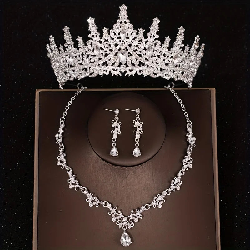 Luxury crystal jewelry set of 3 for weddings