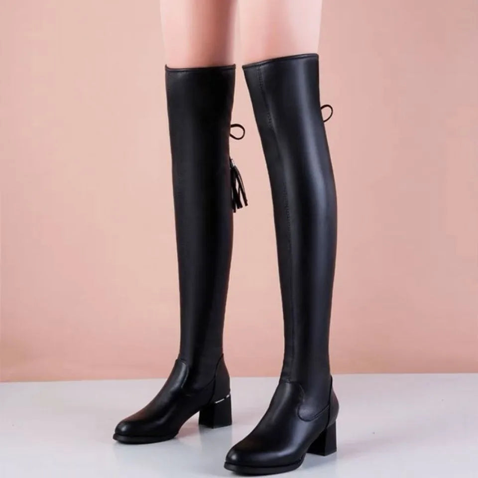 Women's Over-the-Knee Boots in Comfortable Eco-Leather