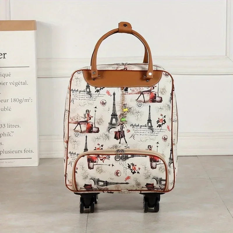 Retro Wheeled Suitcase for Travel and Business