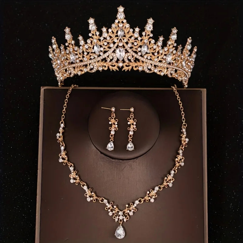 Luxury crystal jewelry set of 3 for weddings