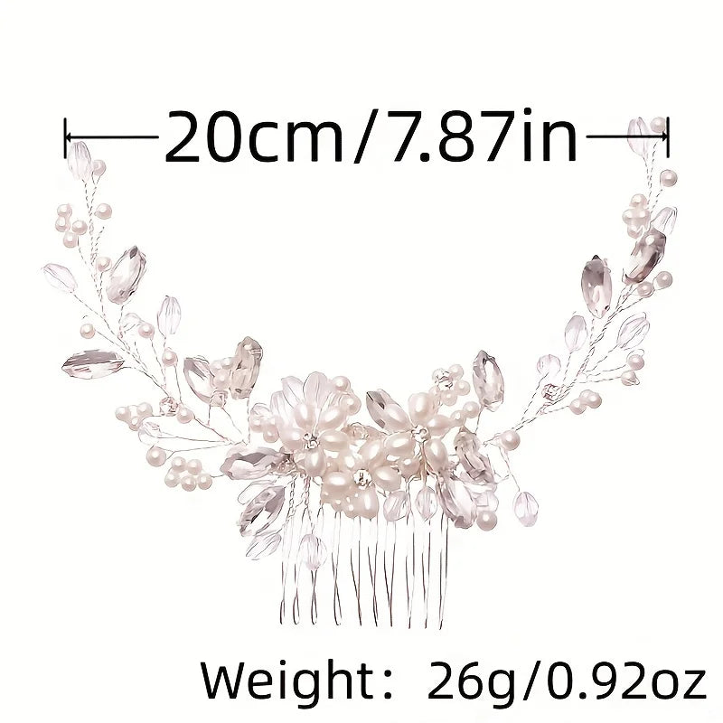 High Quality Rhinestone Flower Hair Comb for Bride