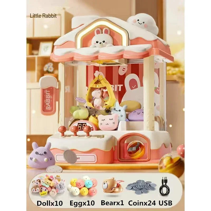 Mini Automatic Claw Machine, Little Rabbit Snow House Doll Machine