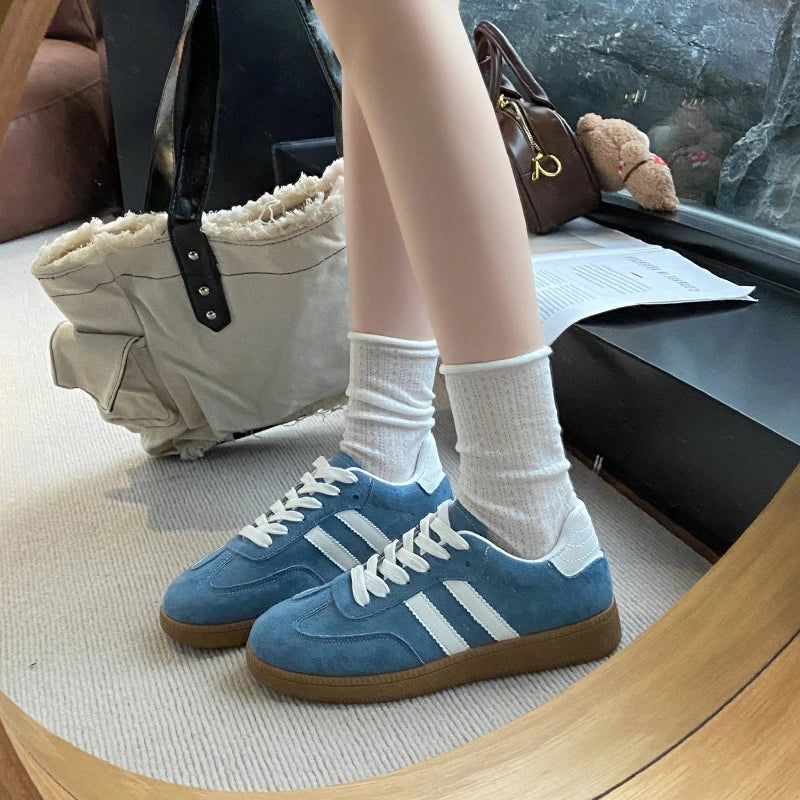 Women's Fashion Sneakers – Modern Vulcanized Sneakers with Laces