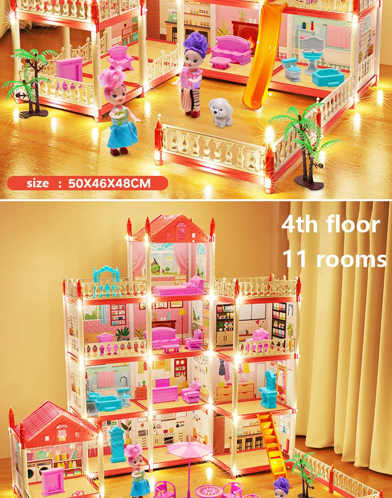 Children's Princess Castle with LED Lights