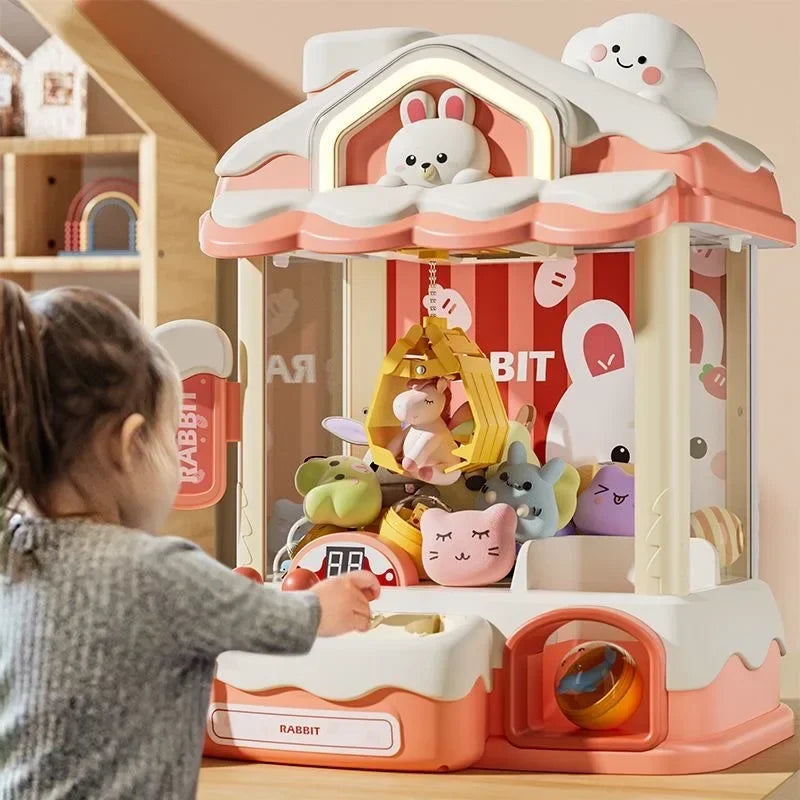 Mini Automatic Claw Machine, Little Rabbit Snow House Doll Machine