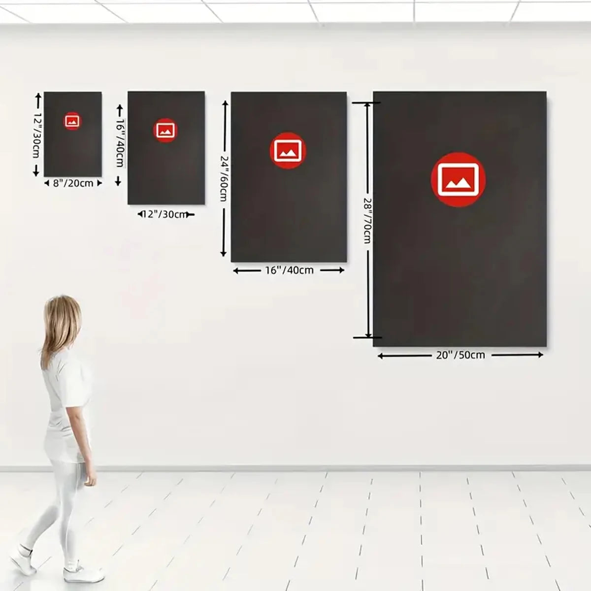 3PCS Black & Gold Flower Wall Art Canvas