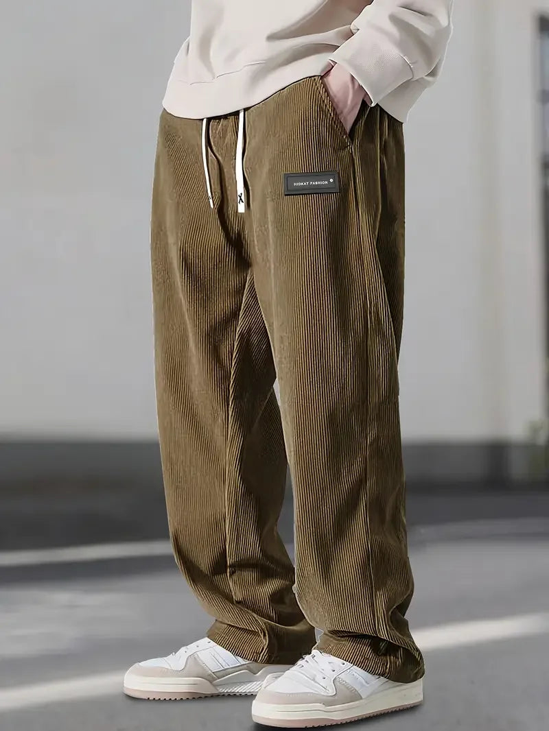 Men's stylish velvet cargo pants