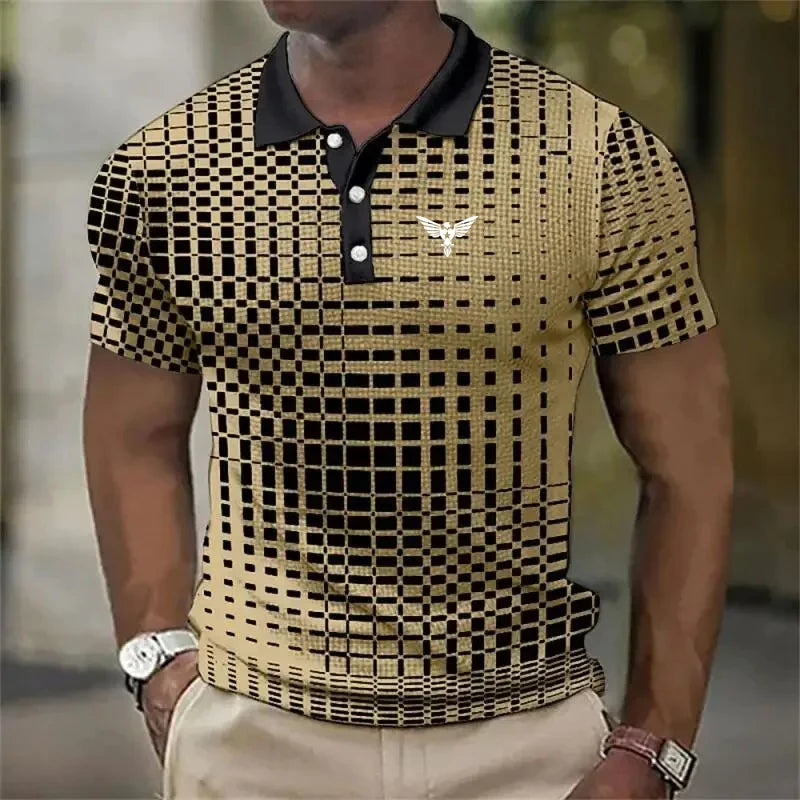 Men's Polo Shirt with Graphic Prints, Short Sleeve