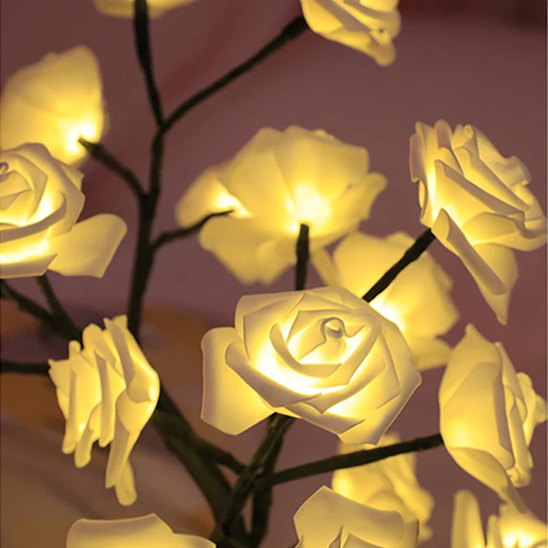 LED Rose Tree Lamp – USB Powered Flower Night Light for Home & Gifts