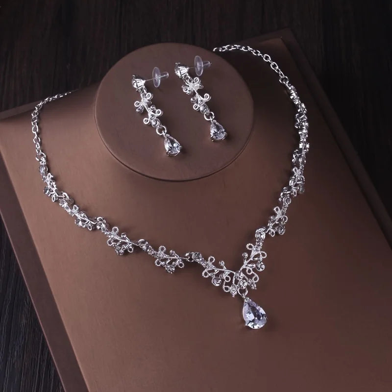 Luxury crystal jewelry set of 3 for weddings