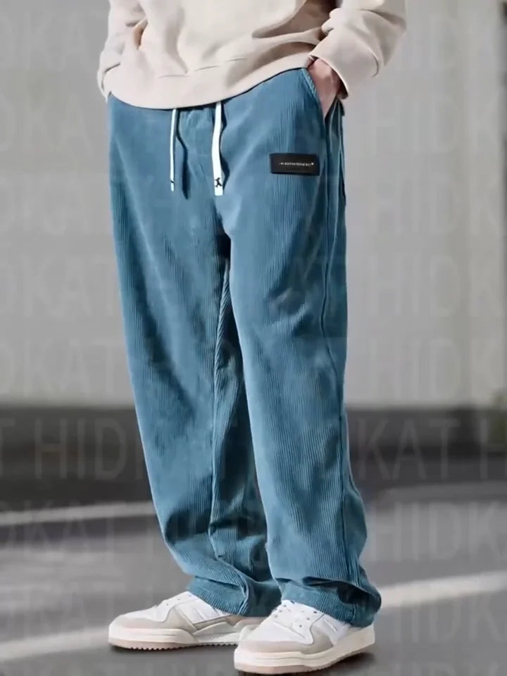 Men's stylish velvet cargo pants
