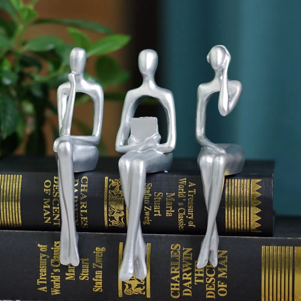 Vilead Set of 3 Abstract Figurines – Nordic Modern Art Sculptures