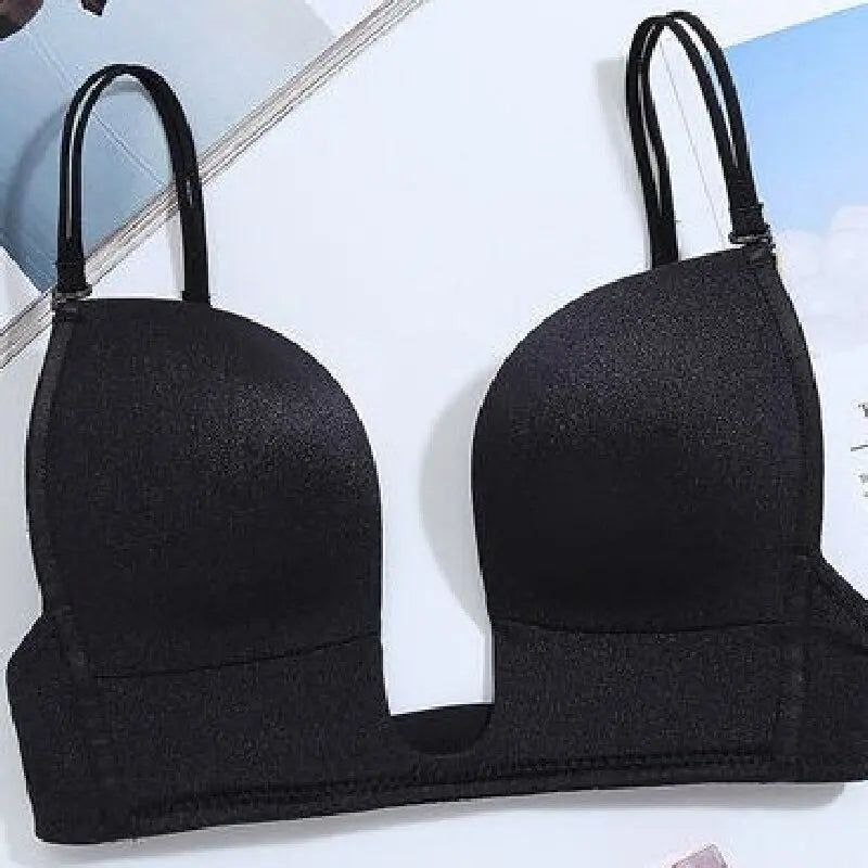 Women's Invisible Bra with Deep Neckline, Silicone Straps and Back