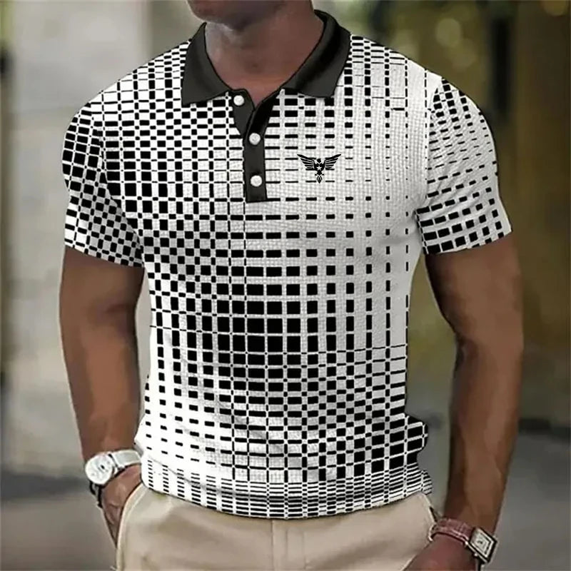Men's Polo Shirt with Graphic Prints, Short Sleeve