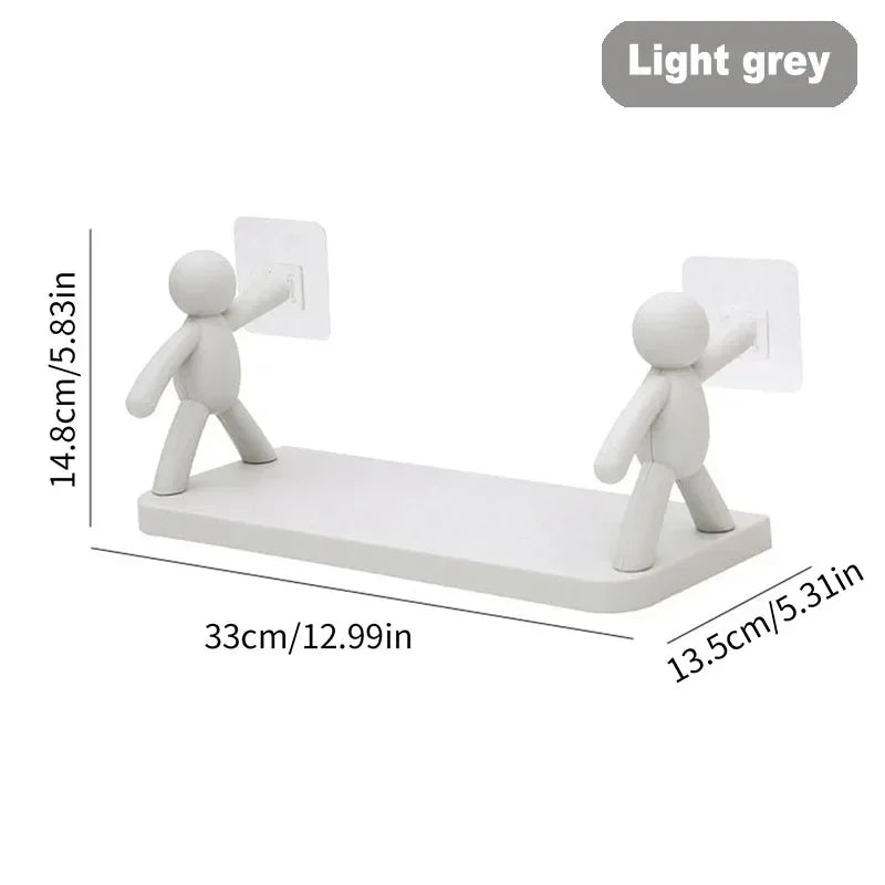 Self-Adhesive Plastic Shelf Bathroom and Kitchen Holder Without Drilling