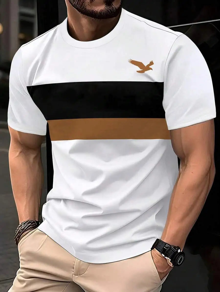 Summer Men's Striped T-Shirt – Trendy Streetwear Loose Fit
